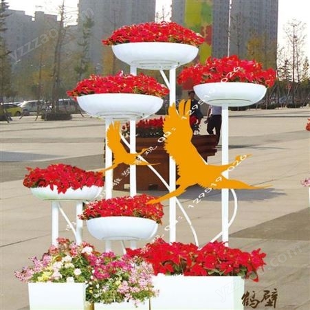 格玛 立体花架铁艺 户外园林雕塑玻璃钢花盆道路广场花箱规格齐全