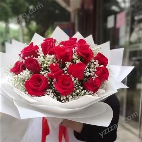 成辉 情人节鲜花包装 零售玫瑰花束 鲜花市场 同城配送