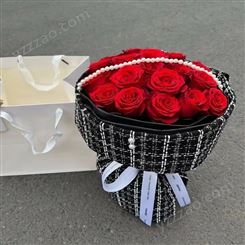 情人节鲜花订购 七夕花束制作 同城配送 新鲜红玫瑰 款式多样